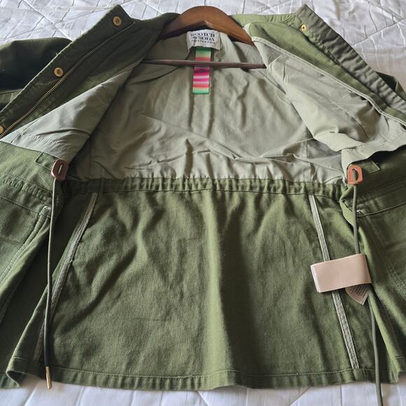 Scotch & Soda Utility Jacket Sz S Olive Aztec Patchwork Cotton Canvas Boho Cargo - Picture 12 of 15